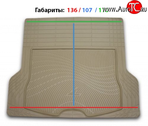 3 699 р. Универсальный коврик в багажник Element-Autofamily (полиуретан) Mitsubishi ASX дорестайлинг (2010-2012) (бежевый)  с доставкой в г. Калуга