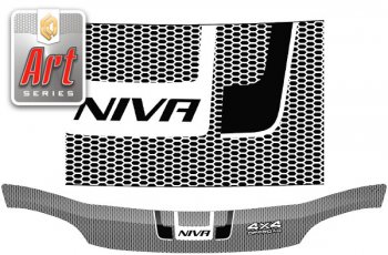 2 499 р. Дефлектор капота CA-Plastiс  Chevrolet Niva  2123 (2002-2008), Лада 2123 (Нива Шевроле) (2002-2008) (Серия Art графит)  с доставкой в г. Калуга. Увеличить фотографию 1