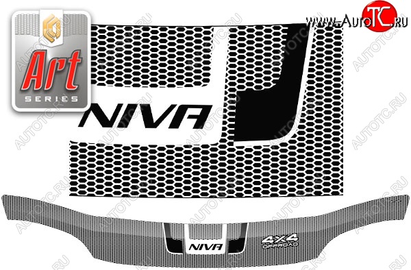2 499 р. Дефлектор капота CA-Plastiс  Chevrolet Niva  2123 (2002-2008), Лада 2123 (Нива Шевроле) (2002-2008) (Серия Art графит)  с доставкой в г. Калуга