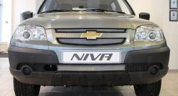2 279 р. Защитная сетка на бампер Russtal (хром, 3 части)  Chevrolet Niva  2123 (2002-2008), Лада 2123 (Нива Шевроле) (2002-2008)  с доставкой в г. Калуга. Увеличить фотографию 1