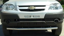 Одинарная защита переднего бампера Металл Дизайн диаметром 63.5 мм (рестайлинг) Chevrolet (Шевролет) Niva (Нива)  2123 (2009-2020), Лада (ваз) 2123 (Нива Шевроле) (niva) (2009-2021)