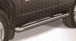 11 949 р. Защита порогов из круглой трубы диаметром 76 мм (рестайлинг) Slitkoff  Chevrolet Niva  2123 (2009-2020), Лада 2123 (Нива Шевроле) (2009-2021) (Цвет: нержавеющая полированная сталь)  с доставкой в г. Калуга. Увеличить фотографию 1