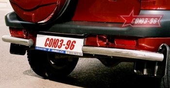 5 399 р. Защита заднего бампера из боковых уголков Souz-96 (d60)  Chevrolet Niva  2123 (2002-2008), Лада 2123 (Нива Шевроле) (2002-2008)  с доставкой в г. Калуга. Увеличить фотографию 1