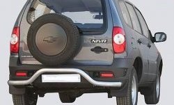 Фигурная защита заднего бампера диаметром 63.5 мм Металл Дизайн Chevrolet (Шевролет) Niva (Нива)  2123 (2009-2020), Лада (ваз) 2123 (Нива Шевроле) (niva) (2009-2021)