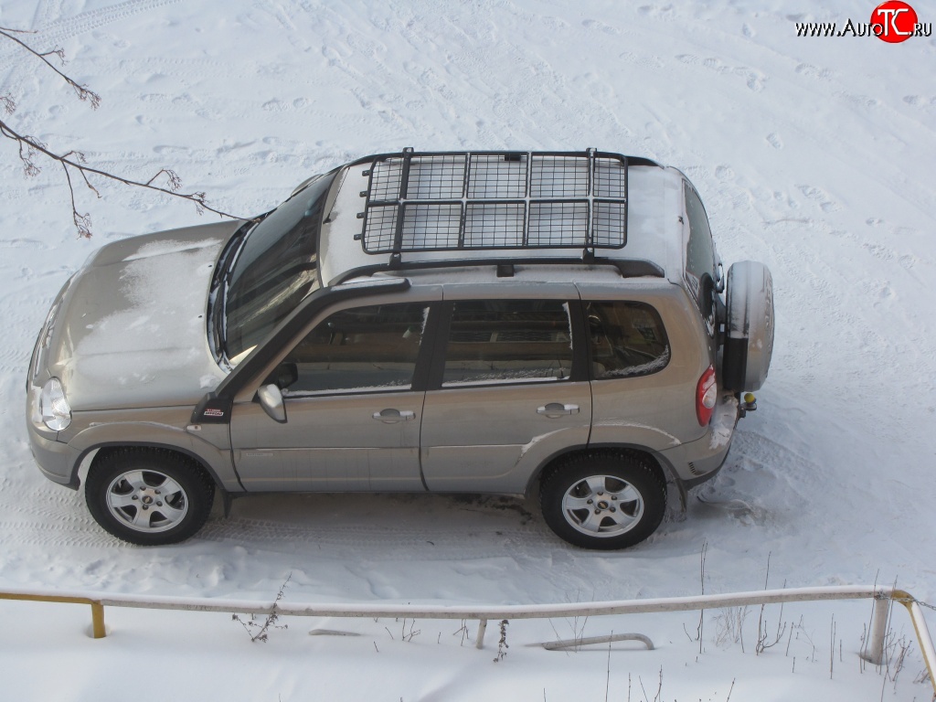 7 299 р. Экспедиционный багажник Спринт (установка на штатные рейлинги) Chevrolet Niva 2123 рестайлинг (2009-2020)  с доставкой в г. Калуга
