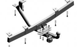 Фаркоп (без резки бампера) Russtal Лада 2123 (Нива Шевроле) 1 рестайлинг (2009-2020)