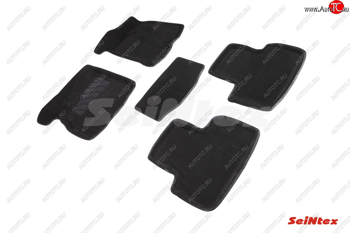 4 399 р. Комплект 3D ковриков в салон (ворсовые / чёрные) Seintex  Лада Приора ( 2170 седан,  2171 универсал,  2172 хэтчбек,  21728 купе) (2007-2018)  с доставкой в г. Калуга