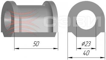 Комплект подушек (втулок) переднего стабилизатора СЭВИ-Эксперт (на стабилизатор Ø 24 мм) ВИС 2349 бортовой грузовик дорестайлинг (2012-2018)