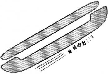 2 589 р. Сетка в воздухозаборник бампера Cross Arbori (10 мм) Лада Калина 2194 универсал (2014-2018) (Хром)  с доставкой в г. Калуга. Увеличить фотографию 1