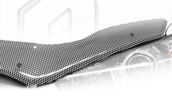 2 599 р. Дефлектор капота CA-Plastiс  Лада Ларгус (2012-2021) (Шелкография карбон-серебро)  с доставкой в г. Калуга. Увеличить фотографию 1