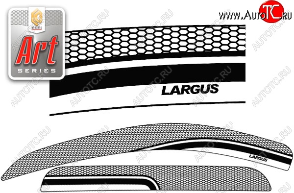 2 349 р. Дефлектора окон CA-Plastic  Лада Ларгус (2012-2021) (Серия Art черная)  с доставкой в г. Калуга