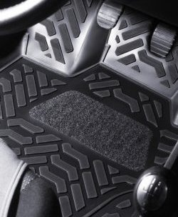 Комплект ковриков в салон (Фургон) Aileron 2 шт. (полиуретан, 3D с подпятником, передние коврики) Лада Ларгус дорестайлинг R90 (2012-2021)