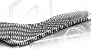 2 799 р. Дефлектор капота CA-Plastiс  Chevrolet Niva  2123 (2009-2020), Лада 2123 (Нива Шевроле) (2009-2020) (Шелкография карбон-серебро)  с доставкой в г. Калуга. Увеличить фотографию 1