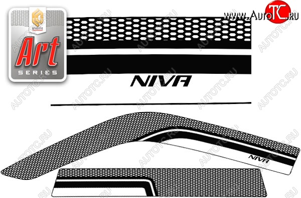 2 499 р. Дефлектора окон CA-Plastic Chevrolet Niva 2123 рестайлинг (2009-2020) (Серия Art серебро, Без хром.молдинга)  с доставкой в г. Калуга
