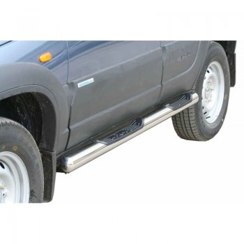 Защита порогов ТехноСфера (Техно Сфера) (нержавейка, с проступью, d76 mm) Chevrolet Niva 2123 рестайлинг (2009-2020)