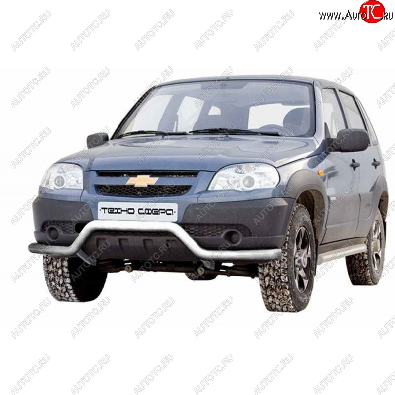 15 449 р. Защита переднего бампера ТехноСфера (Техно Сфера) Волна (нержавейка, d63.5 mm)  Chevrolet Niva  2123 (2009-2020), Лада 2123 (Нива Шевроле) (2009-2021)  с доставкой в г. Калуга