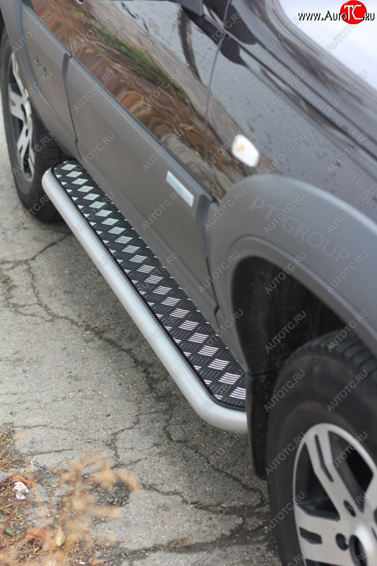 10 449 р. Порожки для ног Petroil Tuning (Ø51 мм)  Chevrolet Niva  2123 (2009-2020), Лада 2123 (Нива Шевроле) (2009-2021) (Сталь с полимерным покрытием в цвет: серебристый ❞Искра❝)  с доставкой в г. Калуга