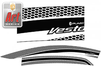 Дефлектора окон CA-Plastic Лада (ваз) Веста (Vesta) ( 2180 седан,  NG 2180 седан) (2015-2024) 2180 седан, NG 2180 седан дорестайлинг, рестайлинг