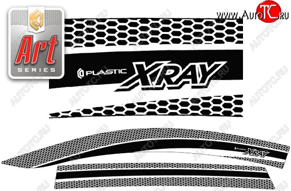 2 349 р. Дефлектора окон CA-Plastic  Лада XRAY - XRAY Cross (Серия Art графит, Без хром.молдинга)  с доставкой в г. Калуга