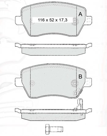 699 р. Колодка переднего дискового тормоза DAFMI (SM)  Лада Веста ( 2180 седан,  SW 2181,  NG 2180 седан) - Ларгус  с доставкой в г. Калуга. Увеличить фотографию 3
