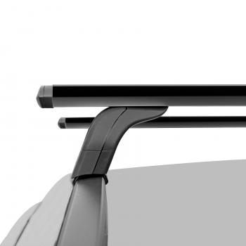 13 996 р. Багажник на крышу с низкими рейлингами сборе LUX  Лада XRAY - XRAY Cross (дуги аэро-трэвэл 110 см, с замком, черный)  с доставкой в г. Калуга. Увеличить фотографию 3
