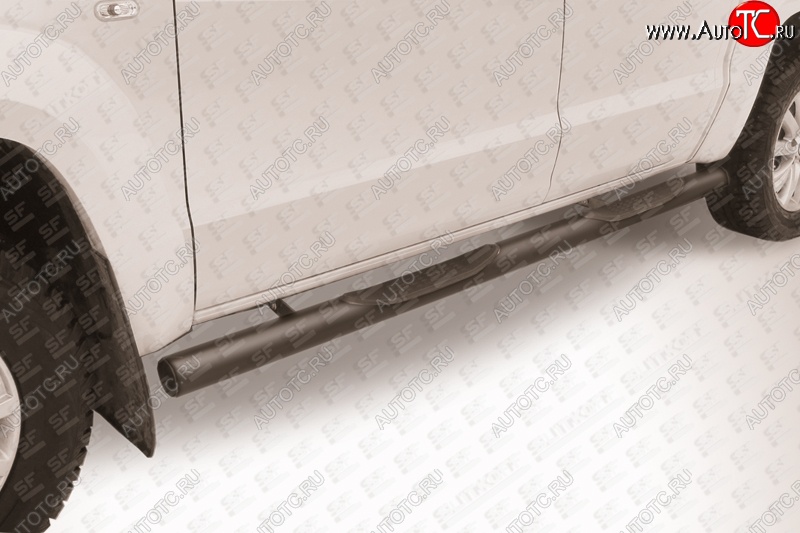 12 549 р. Защита порогов d76 с проступями  Volkswagen Amarok (2009-2016) (Цвет: серебристый)  с доставкой в г. Калуга