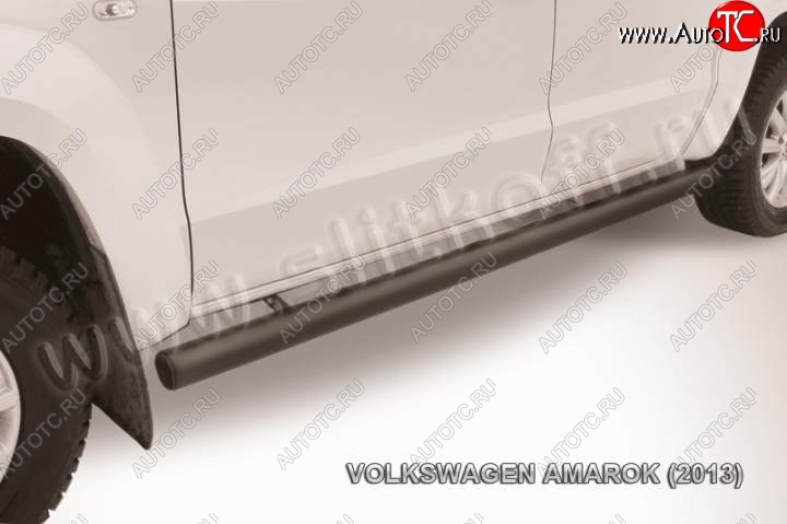 10 549 р. Защита порогов Slitkoff  Volkswagen Amarok (2009-2016) (Цвет: серебристый)  с доставкой в г. Калуга