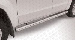 14 999 р. Защита порогов из круглой трубы диаметром 76 мм Slitkoff  Volkswagen Amarok (2009-2016) (Цвет: нержавеющая полированная сталь)  с доставкой в г. Калуга. Увеличить фотографию 1