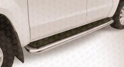 17 949 р. Широкая защита порогов Slitkoff  Volkswagen Amarok (2009-2016) (Серебристый лист)  с доставкой в г. Калуга. Увеличить фотографию 2