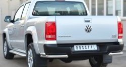 18 899 р. Защита заднего бампера (Ø63 и 42 мм, нержавейка) Russtal  Volkswagen Amarok (2009-2016)  с доставкой в г. Калуга. Увеличить фотографию 3