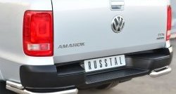 18 899 р. Защита заднего бампера (Ø63 и 42 мм, нержавейка) Russtal Volkswagen Amarok дорестайлинг (2009-2016)  с доставкой в г. Калуга. Увеличить фотографию 1