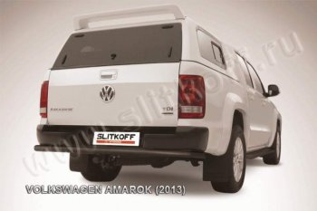9 599 р. Защита задняя Slitkoff  Volkswagen Amarok (2009-2016) (Цвет: серебристый)  с доставкой в г. Калуга. Увеличить фотографию 1