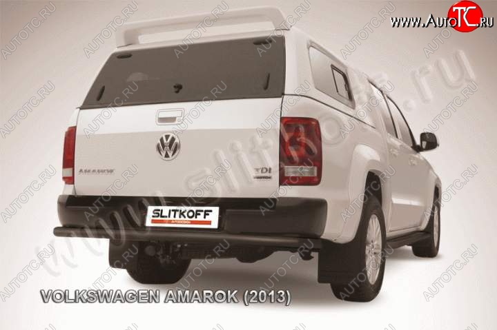 9 599 р. Защита задняя Slitkoff  Volkswagen Amarok (2009-2016) (Цвет: серебристый)  с доставкой в г. Калуга