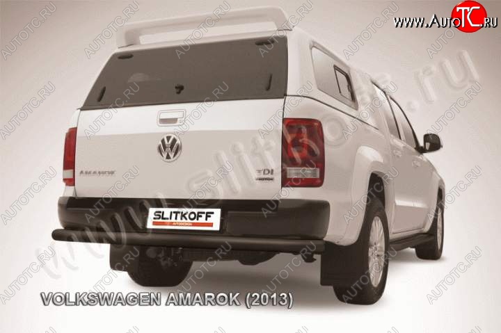 11 199 р. Защита задняя Slitkoff  Volkswagen Amarok (2009-2016) (Цвет: серебристый)  с доставкой в г. Калуга