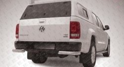 10 249 р. Защита заднего бампера из двух боковых уголков диаметром 76 мм Slitkoff  Volkswagen Amarok (2009-2016) (Цвет: нержавеющая полированная сталь)  с доставкой в г. Калуга. Увеличить фотографию 1