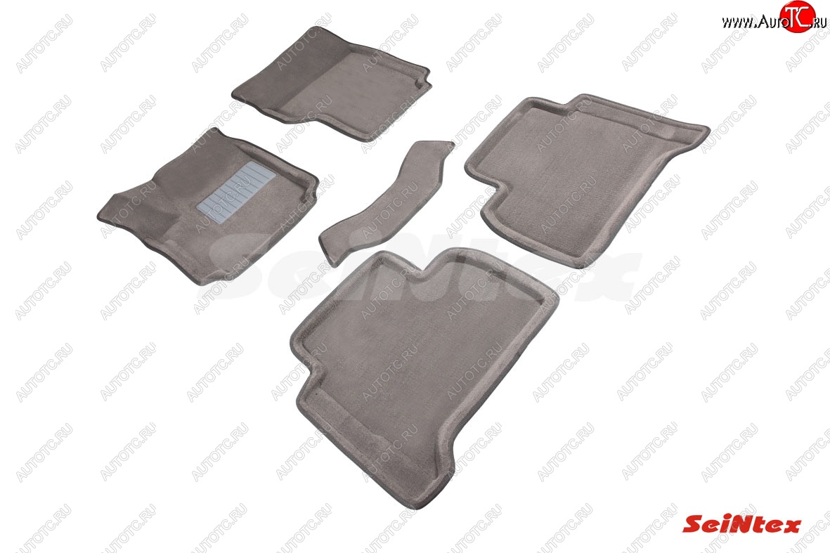 4 499 р. Комплект ворсовых ковриков в салон Seintex (3D, для комплектации с ворсовым полом))  Volkswagen Amarok (2009-2022) (Серый)  с доставкой в г. Калуга