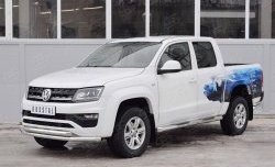 19 799 р. Защита переднего бампера (2 трубыØ63 мм, нержавейка) Russtal  Volkswagen Amarok (2016-2022)  с доставкой в г. Калуга. Увеличить фотографию 2