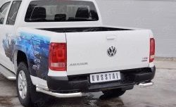 17 999 р. Защита заднего бампера (2 трубы Ø63 и 42 мм уголки, нержавейка) Russtal  Volkswagen Amarok (2016-2022)  с доставкой в г. Калуга. Увеличить фотографию 3