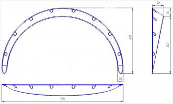 Универсальные накладки на колёсные арки RA (70 мм) Лада 2104 (1984-2012)  (Глянец: 4 шт. (2 мм))