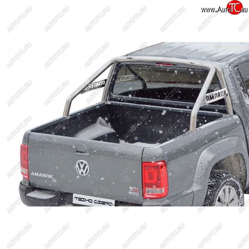 13 299 р. Защитная дуга багажника ТехноСфера (Техно Сфера) (Сталь с покрытием, d63.5 mm) Volkswagen Amarok дорестайлинг (2009-2016) (Обычная установка, цвет: Серебристый)  с доставкой в г. Калуга