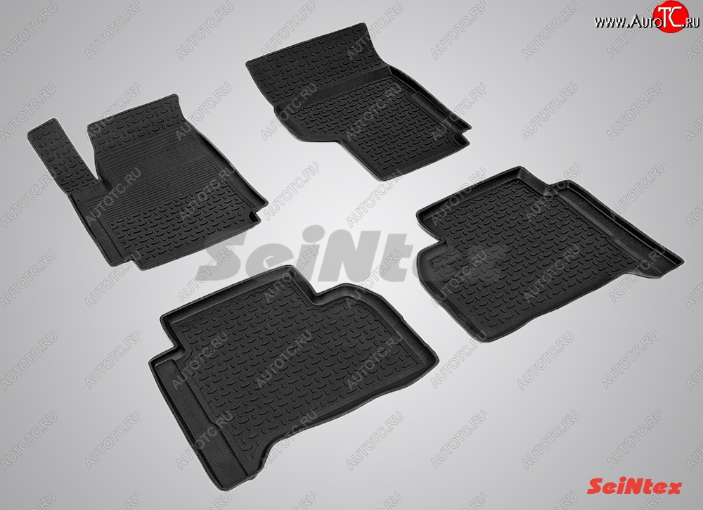2 699 р. Износостойкие коврики в салон с высоким бортом SeiNtex Premium 4 шт. (резина) Volkswagen Amarok дорестайлинг (2009-2016)  с доставкой в г. Калуга