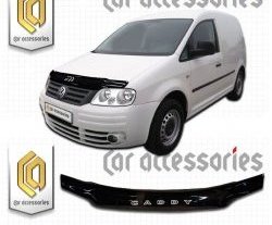 2 079 р. Дефлектор капота CA Plastic  Volkswagen Caddy  2K (2003-2010) (Classic черный, Без надписи)  с доставкой в г. Калуга. Увеличить фотографию 1