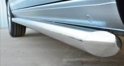 14 849 р. Защита порогов из круглой трубы диаметром 63 мм (рестайлинг) Russtal  Volkswagen Caddy  2K (2003-2010) (Защита порогов с со скосами на торцах (вариант 1))  с доставкой в г. Калуга. Увеличить фотографию 3