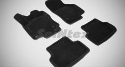 Износостойкие коврики в салон SeiNtex Premium 3D 4 шт. (ворсовые, черные) Volkswagen Golf 7 дорестайлинг, хэтчбэк 5 дв. (2012-2017)