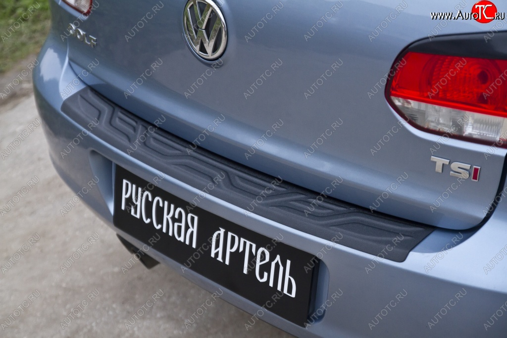 1 199 р. Защитная накладка на задний бампер RA  Volkswagen Golf  6 (2008-2014)  с доставкой в г. Калуга