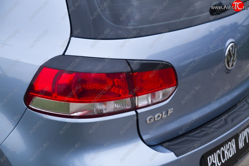 799 р. Реснички на фонари RA  Volkswagen Golf  6 (2008-2014) (Неокрашенные)  с доставкой в г. Калуга