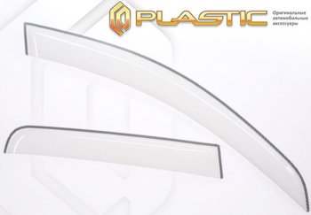 2 349 р. Дефлектора окон на CA-Plastic  Volkswagen Jetta  A7 (2018-2022) (Шелкография белая, Без хром молдинга)  с доставкой в г. Калуга. Увеличить фотографию 1