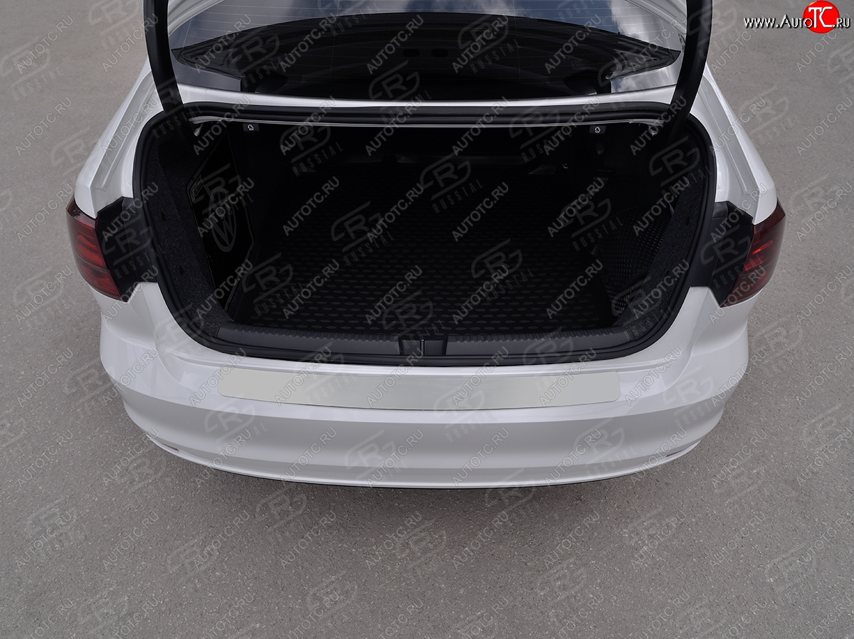 1 359 р. Защитная накладка заднего бампера Russtal  Volkswagen Jetta  A6 (2015-2018) (Нержавейка полированная)  с доставкой в г. Калуга