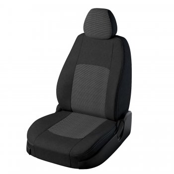 Чехлы для сидений Lord Autofashion Турин (экокожа, жаккард) Volkswagen Passat B5 седан дорестайлинг (1996-2000)  (Чёрный, вставка жаккард Тома серый)