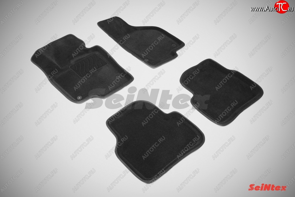 4 999 р. Износостойкие коврики в салон SeiNtex Premium 3D 4 шт. (ворсовые, черные)  Volkswagen Passat  B7 (2010-2015)  с доставкой в г. Калуга